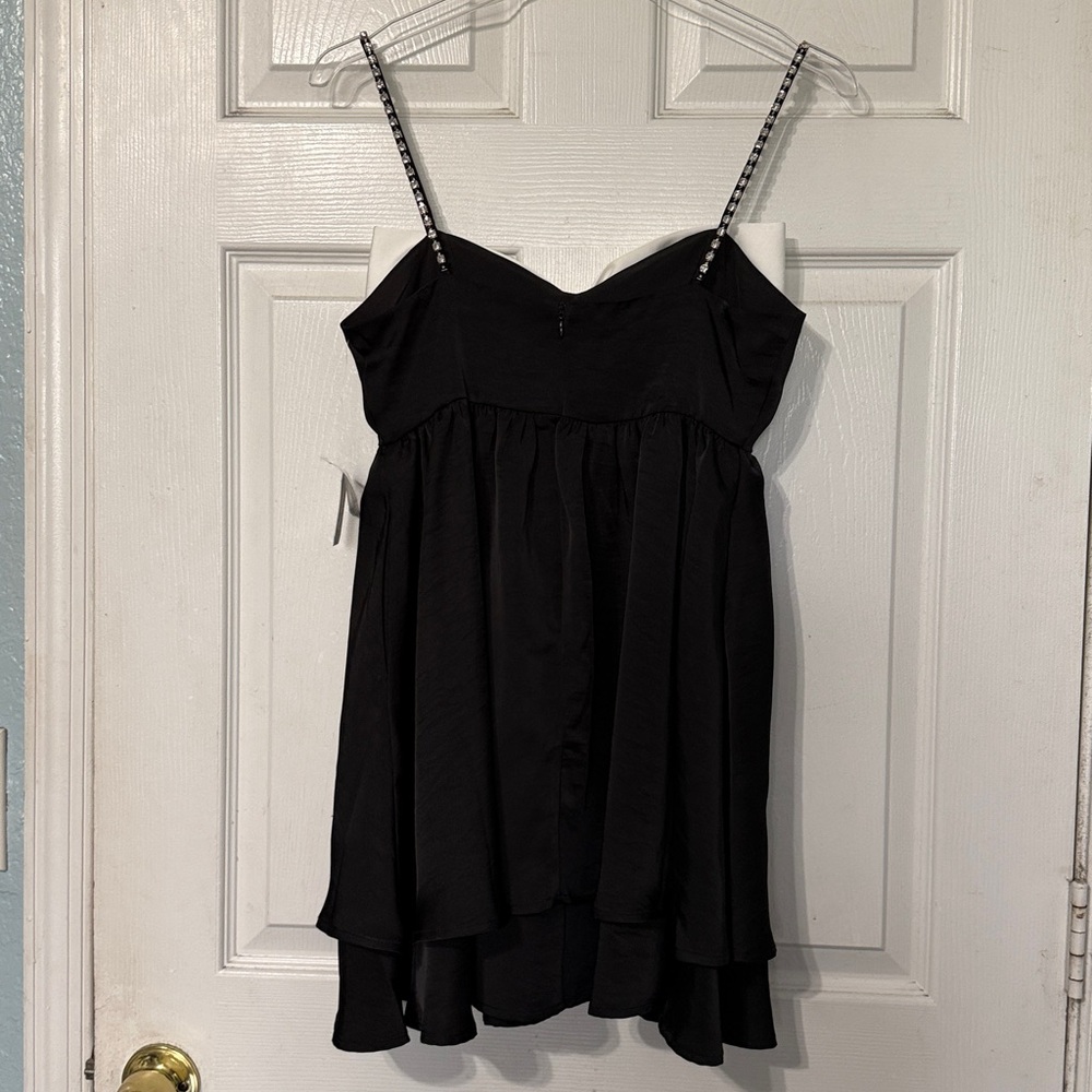 Altar’d State Stassia Black & White Satin Bow Dress size XS NWT - Picture 7 of 8